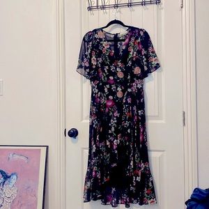 Calvin Klein floral high low garden dress